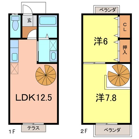 ファミール城前Ｂの物件間取画像